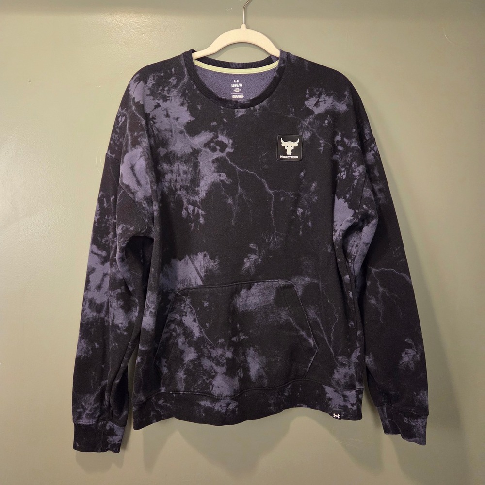 Under Armour‎ Project Rock Men's Pullover Sweatshirt Size L Lightning Strike